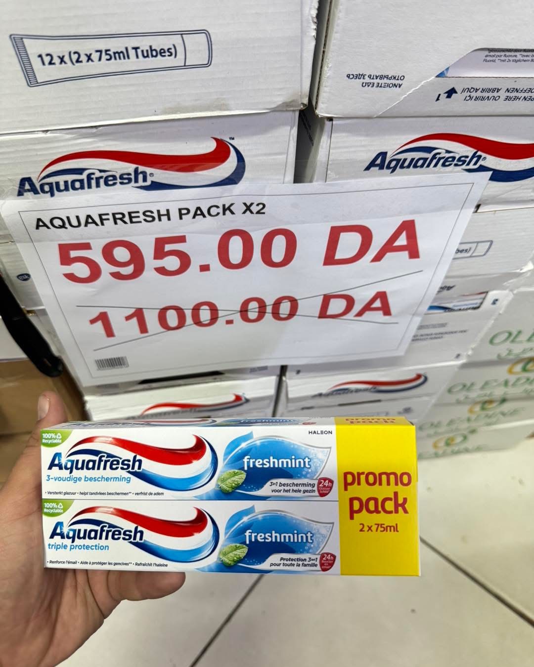 Aquafresh dentifrice pack 2x75ml