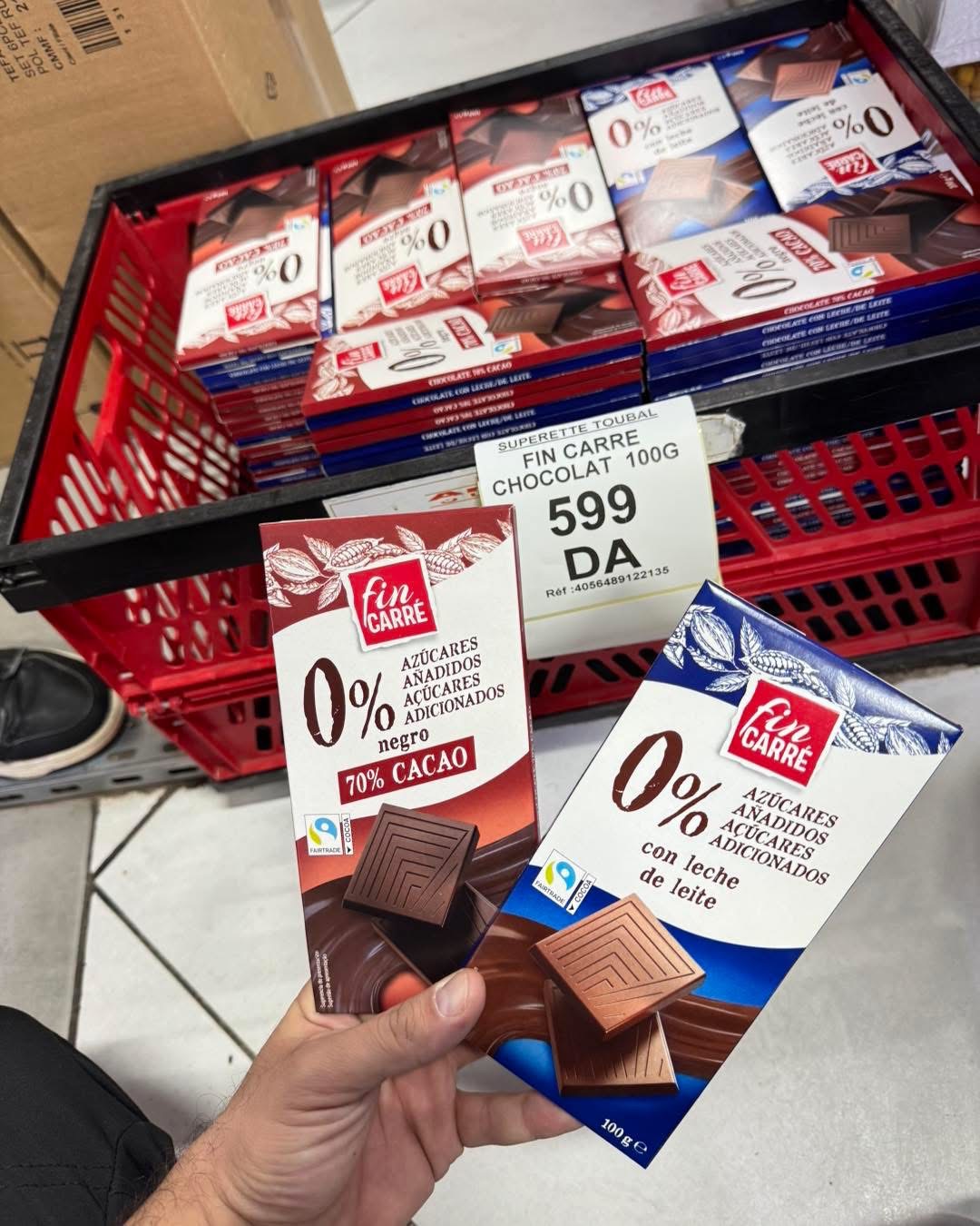 Fin carré chocolat sans sucre 